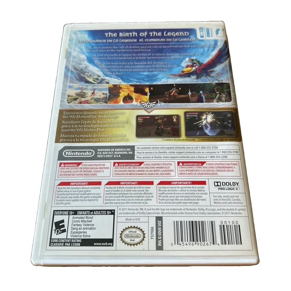 The Legend of Zelda: Skyward Sword (Nintendo Wii, 2011) CIB